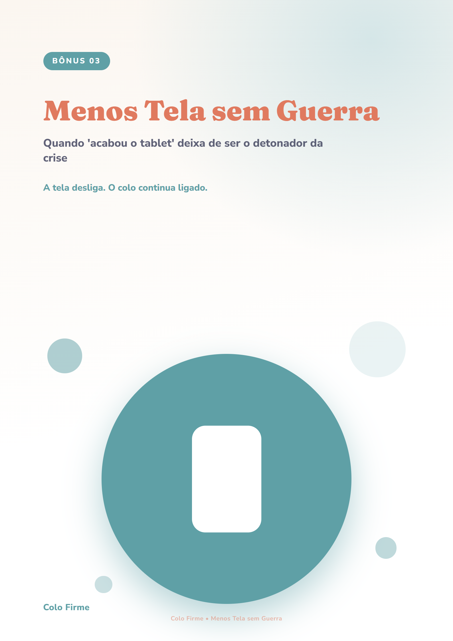 Capa do bônus Menos Tela sem Guerra