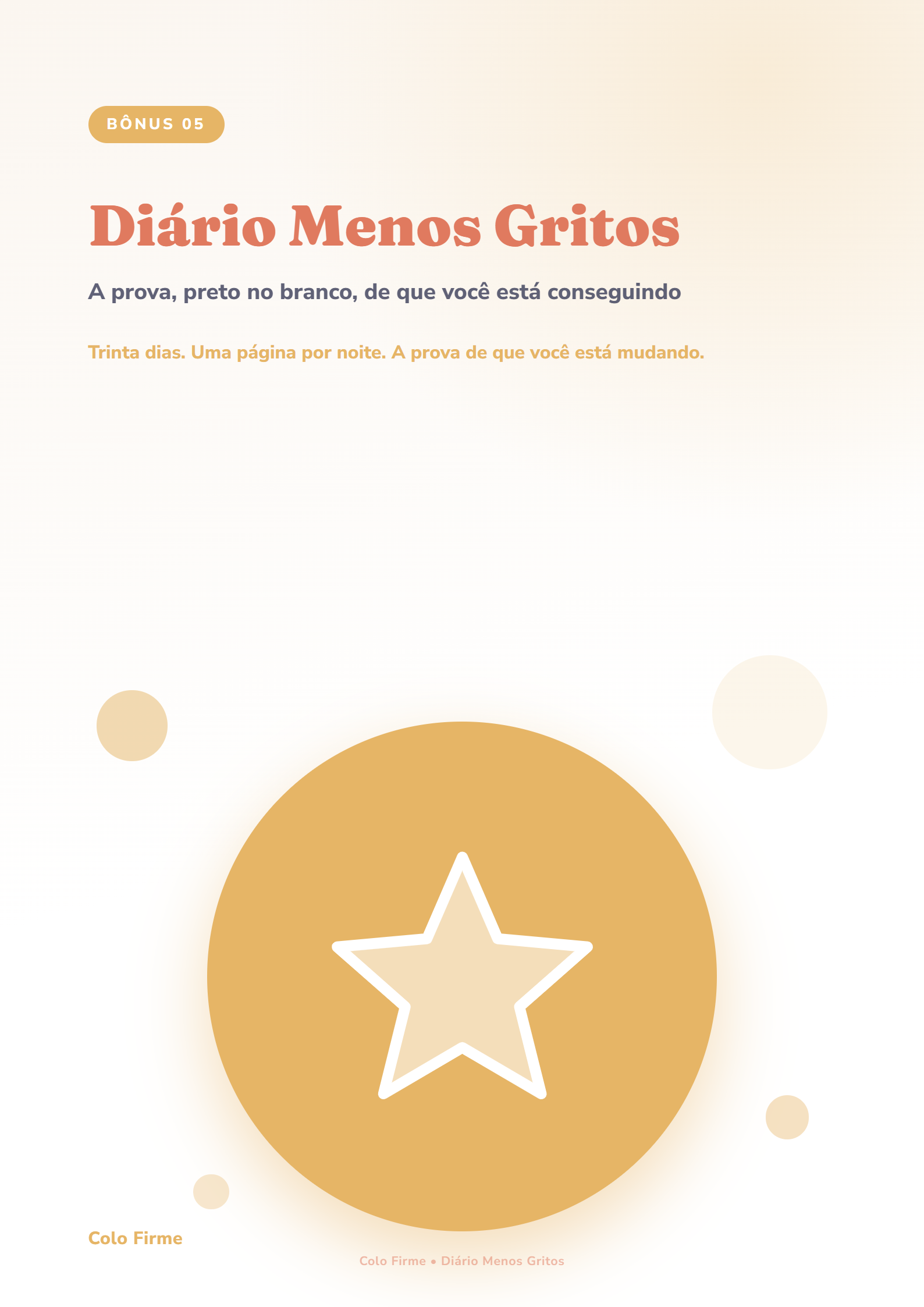 Capa do bônus Diário Menos Gritos