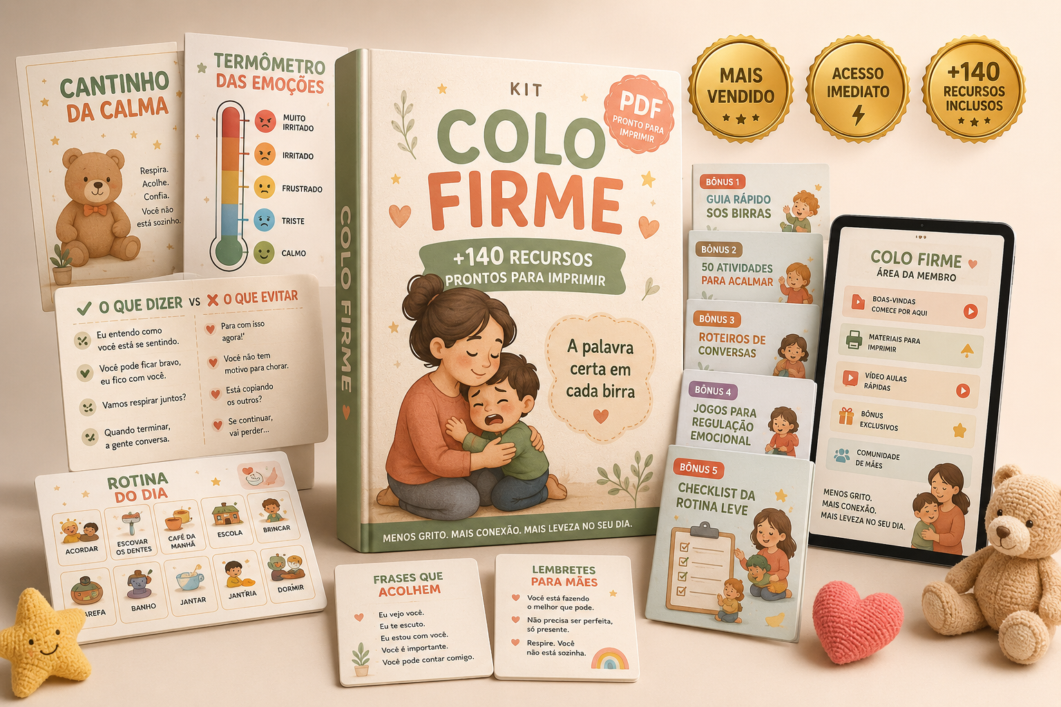 Kit Colo Firme: livro impresso, folhas prontas pra imprimir, área de membro e +140 recursos